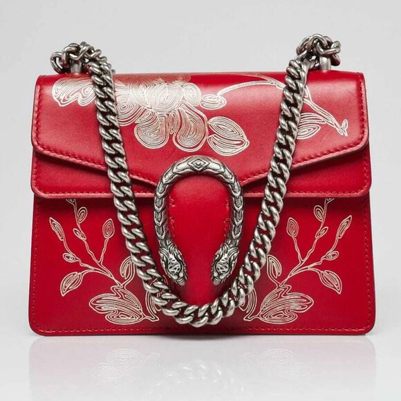 Gucci Red Leather Chinese New Year Mini Dionysus Shoulder Bag - Picture 1 of 12